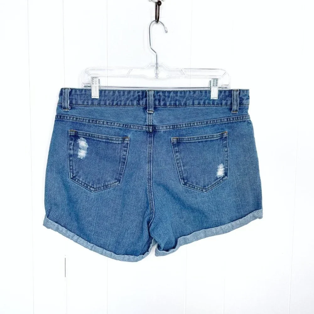 Forever 21 Distressed Button Fly Jean Shorts Size 12